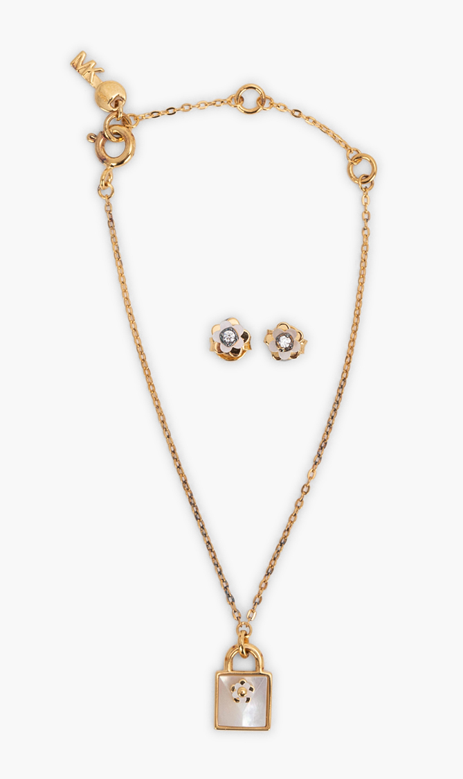

Michael Kors Padlock Charm Bracelet & Earrings Set