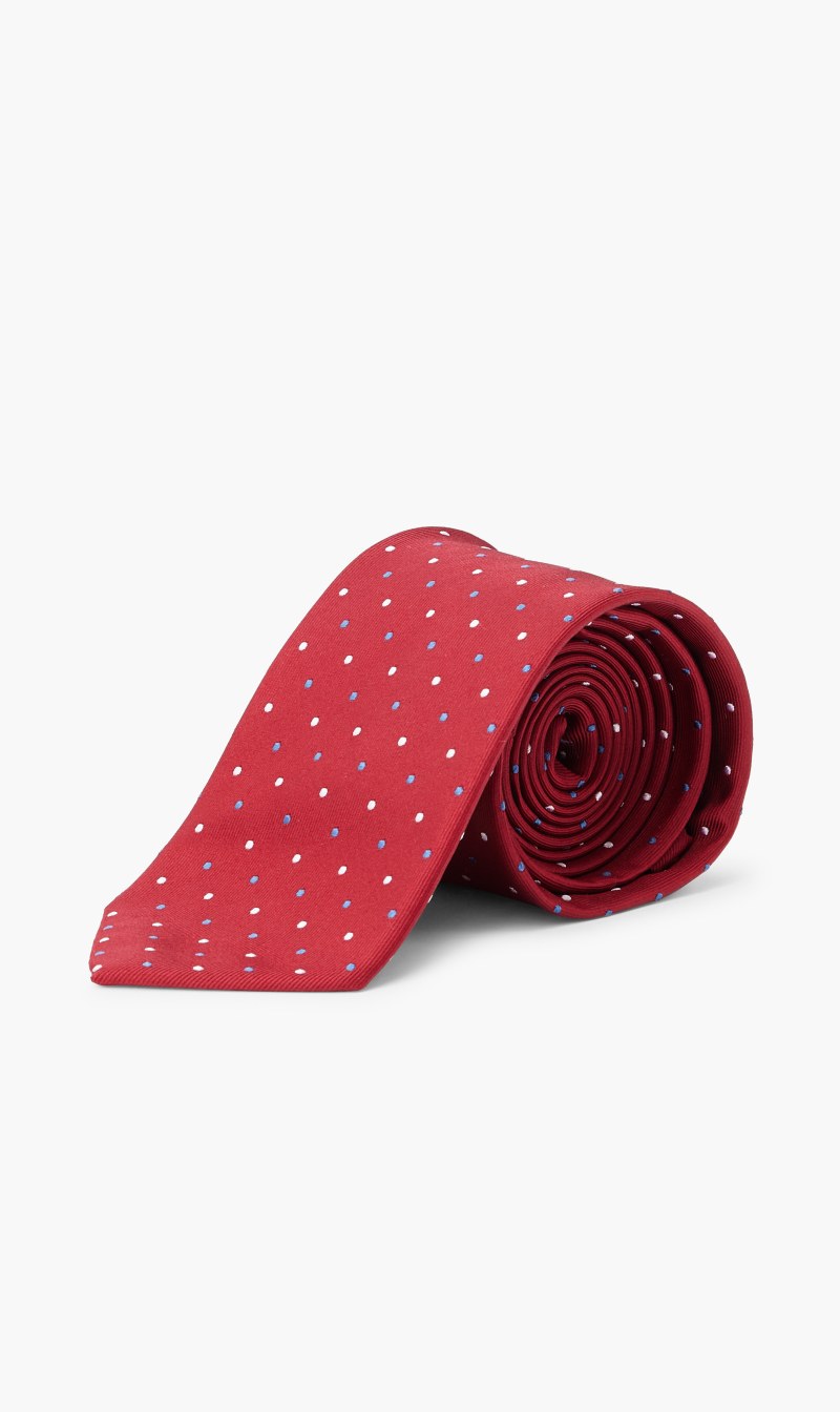 

Dual Colored Polka Tie, Red