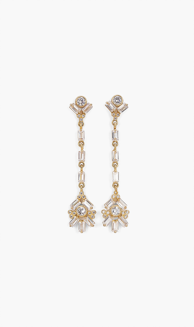 

Cz By Kenneth Jay Lane Baguette Drop Earrings