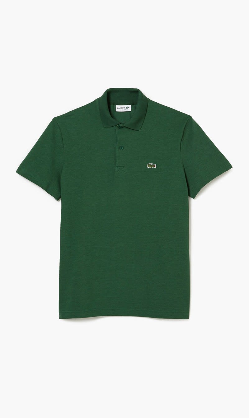 

Lacoste Green Short Sleeved Ribbed Collar Shirt for Men | The Deal Outlet