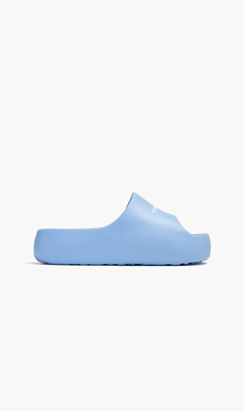

Tommy Hilfiger Blue Logo Chunky Platform Slides for Women | The Deal Outlet