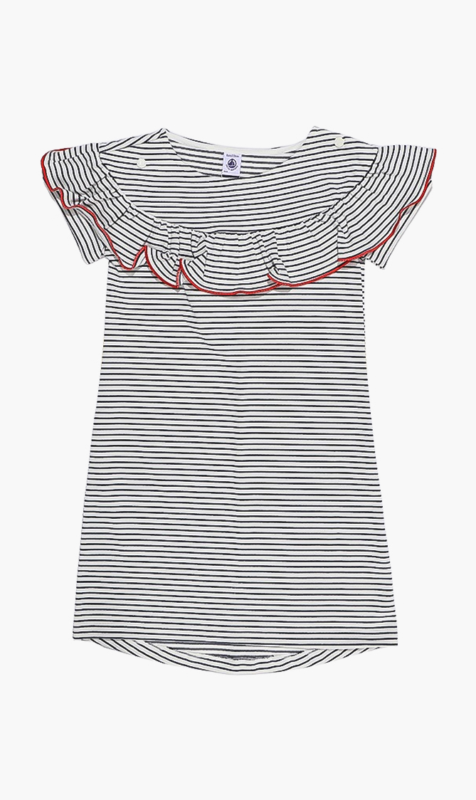 

Petit Bateau Stripes Ruffled Dress