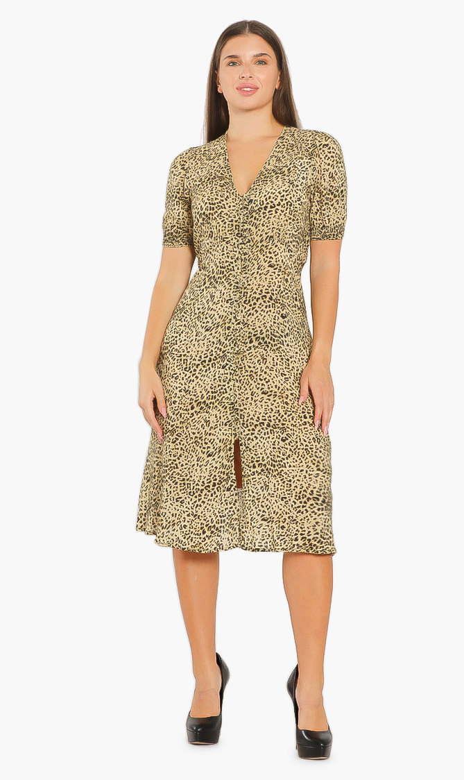 

Animal Print Dress, Brown