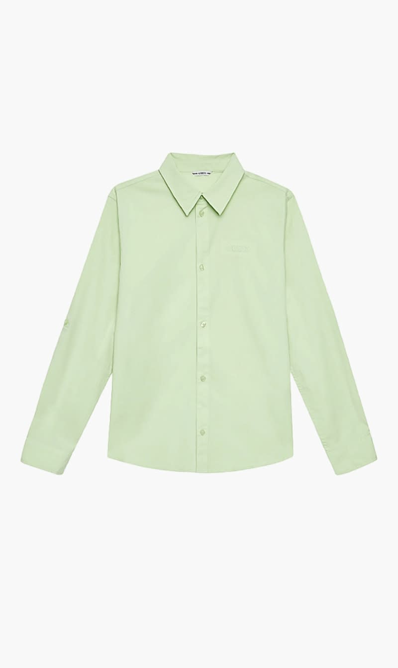 

Guess Green Str. Poplin Adj. Ls Shirt for Boys | The Deal Outlet