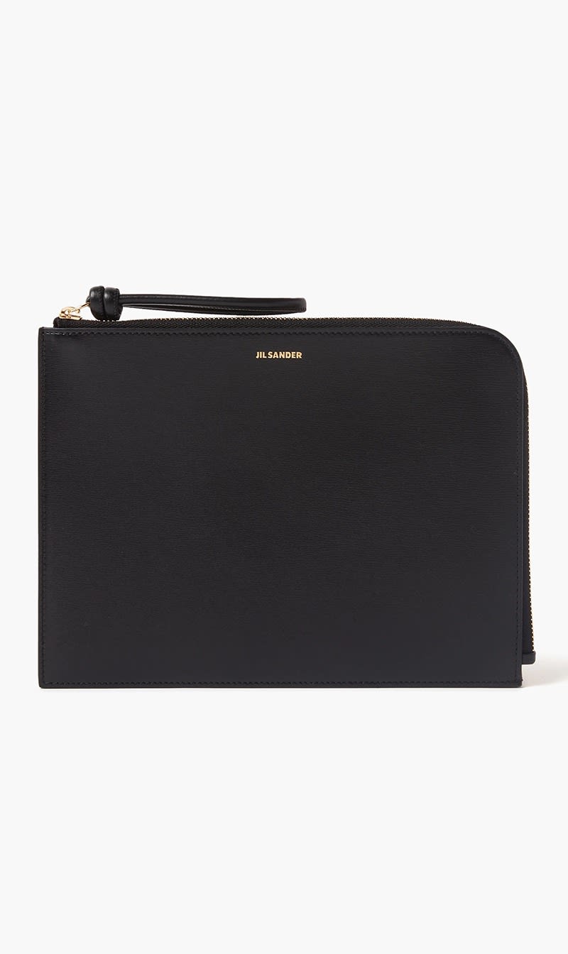 

Jil Sander Black Giro Envelope Lg K-palmellato Lux & New Calf Wnappa Lining (oro Js) for Women | The Deal Outlet