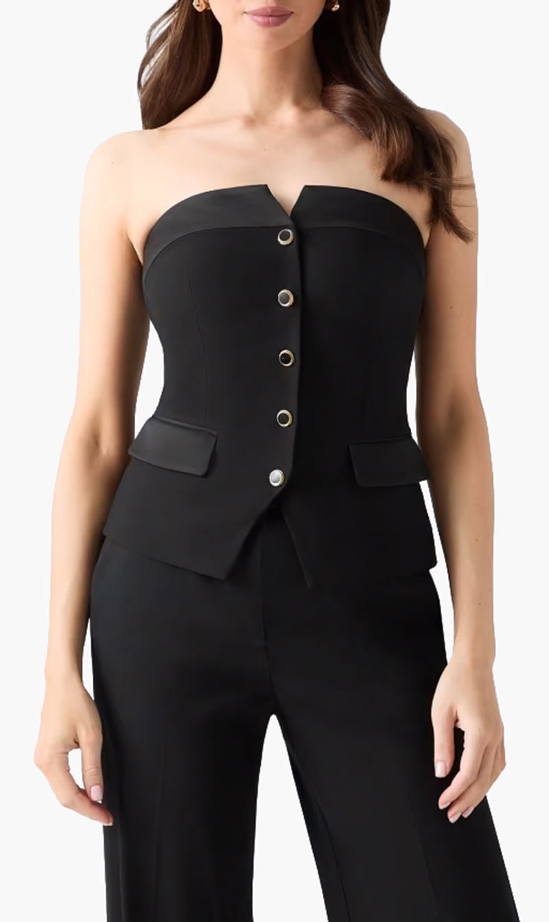 Guess Black Off Shoulder Waistcoat for Women
