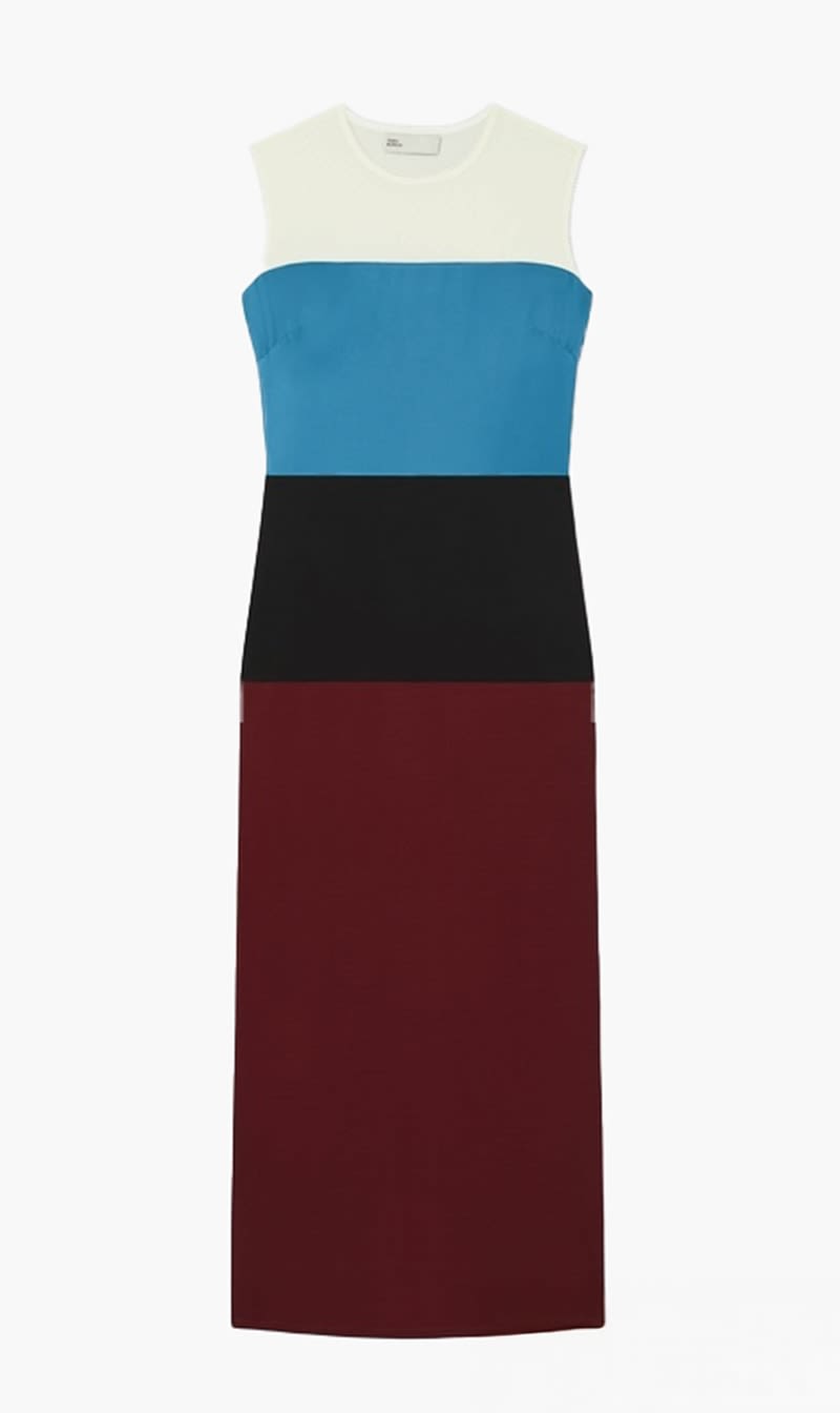 

Tory Burch Black Color Block Wool Dress for Women | The Deal Outlet