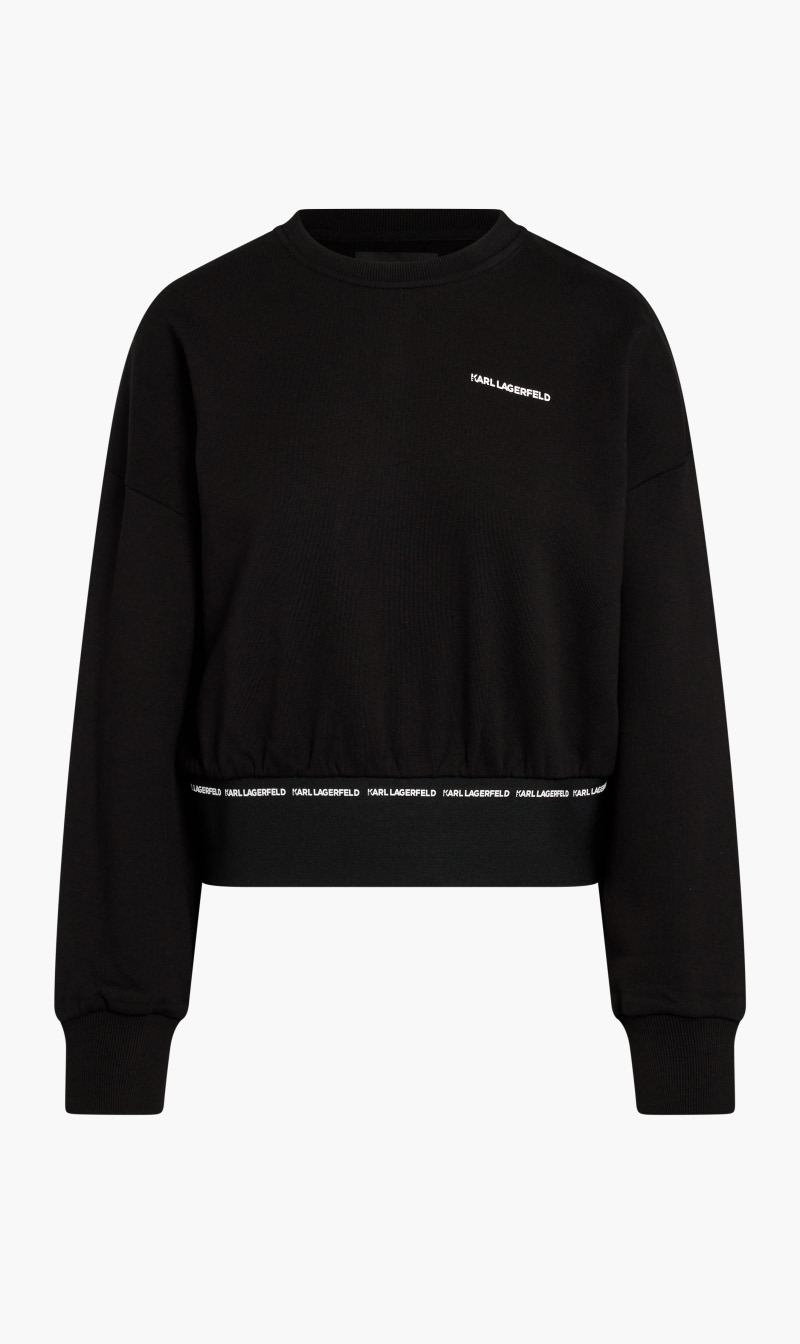 

Karl Lagerfeld Black Branded Elastic Sweatshirt for Women | The Deal Outlet