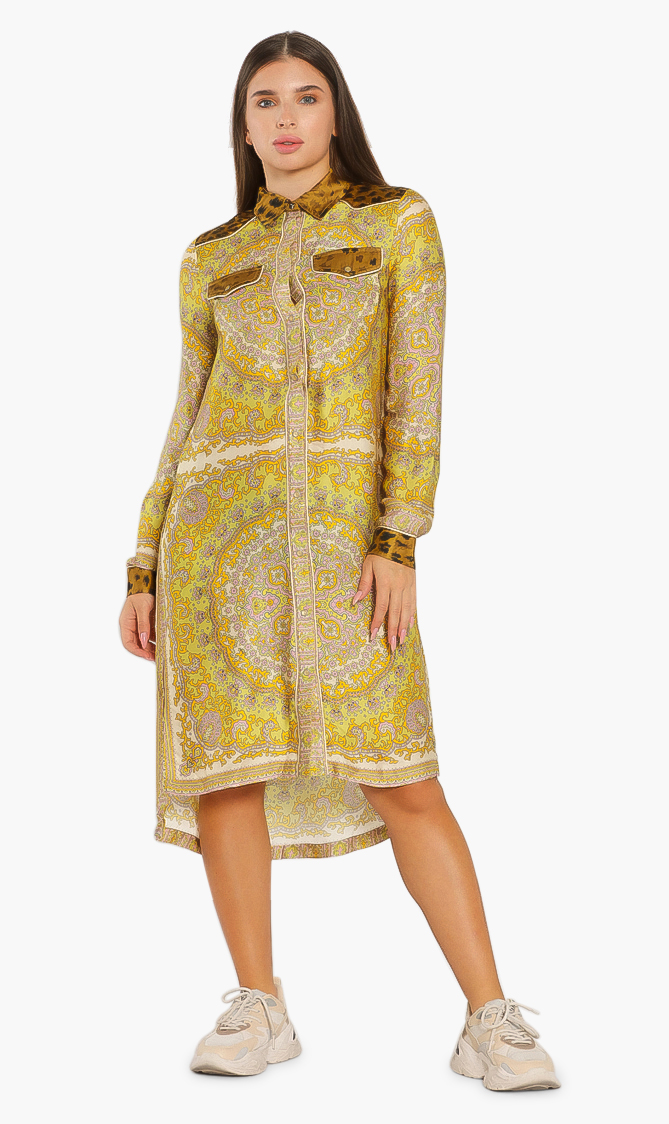 

Replay Printed Front Button Dress
