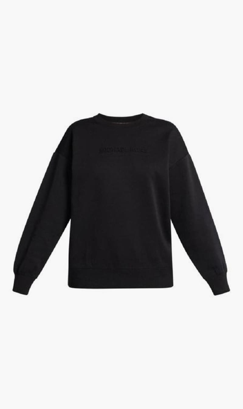 

Michael Kors Black Embossed Logo Crew for Women | The Deal Outlet