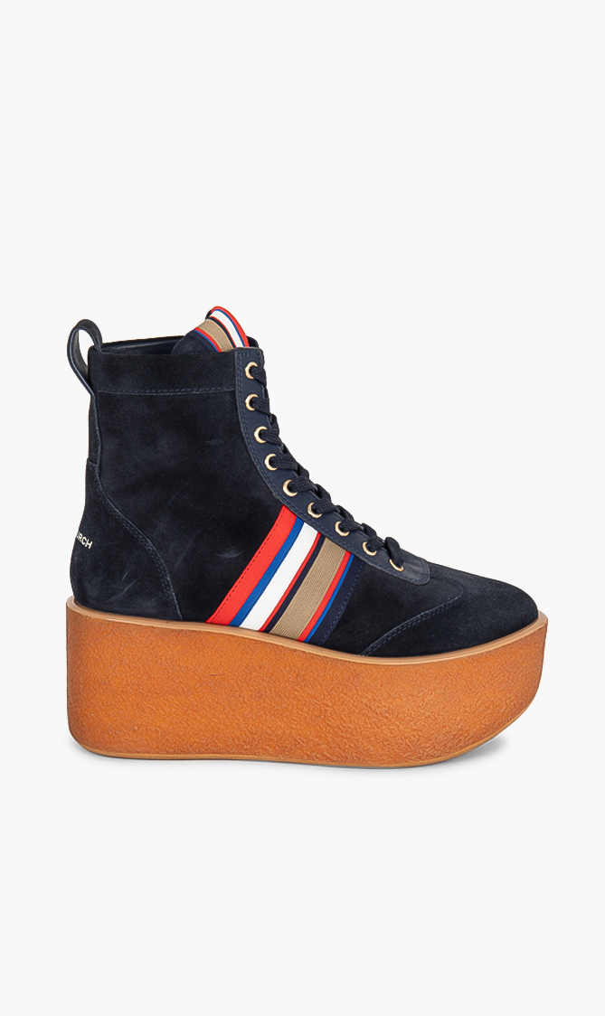 

TORY BURCH Striped High-top Platform Sneaker