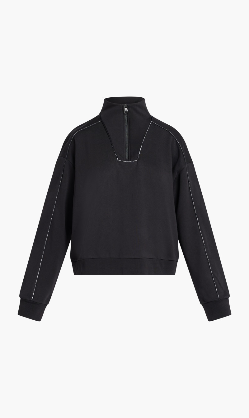 

Karl Lagerfeld Black Fashion Sweatshirt With Piping for Women | The Deal Outlet