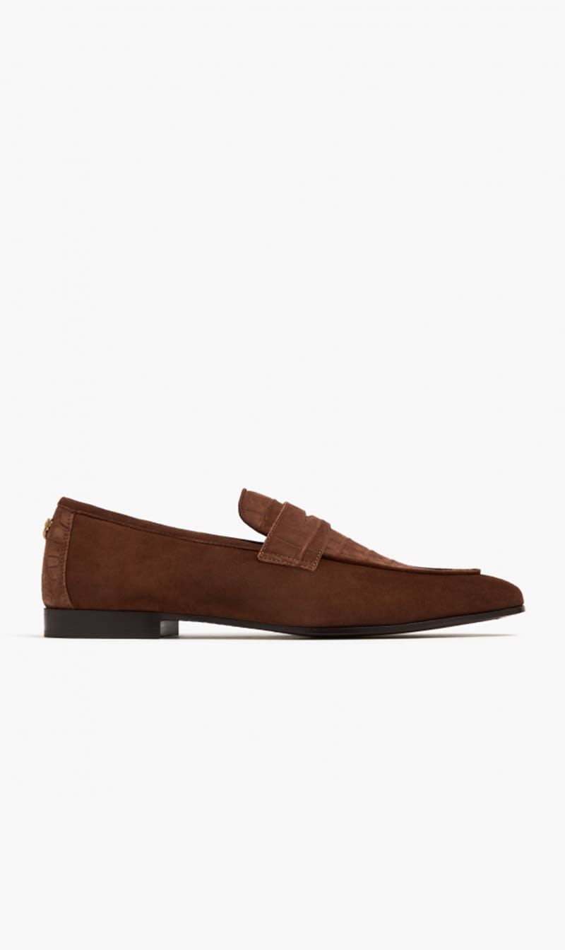 

Bougeotte Brown Tobacco Brown Nabuk Crocodile And Suede Men's Flaneur for Men | The Deal Outlet
