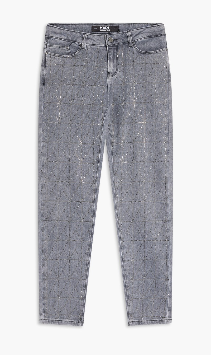 

Karl Lagerfeld Grey K/sparkle Denim Pants for Women | The Deal Outlet
