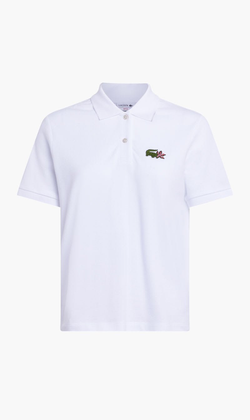 

Lacoste White Long Sleeved Ribbed Collar Shirt for Women | The Deal Outlet