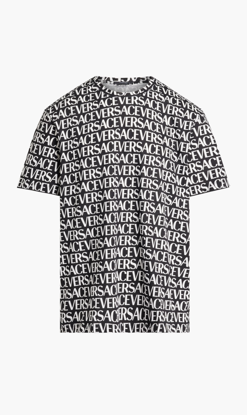 

T-shirt Cotton Jersey Fabric T-shirt With Logomania Print, Black