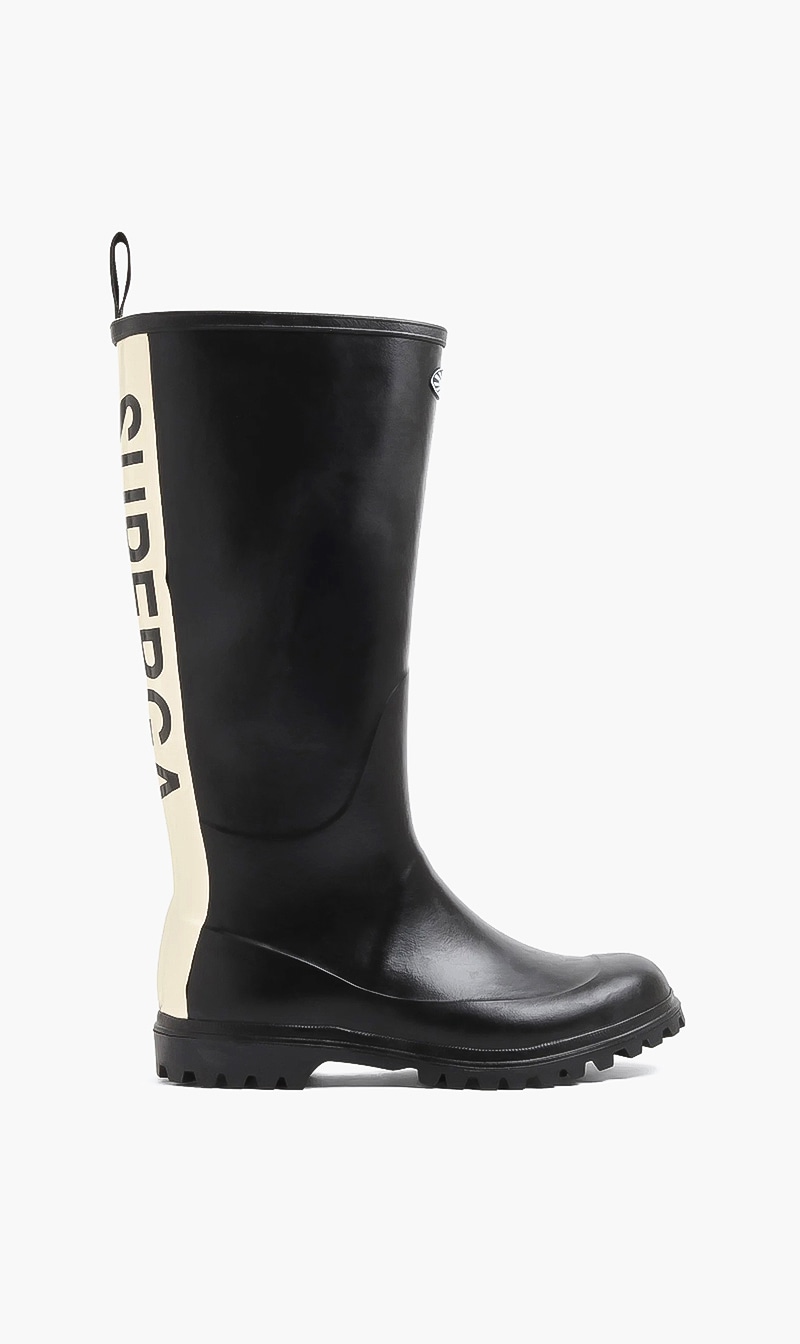 

Lettering Rubber Boots, Black