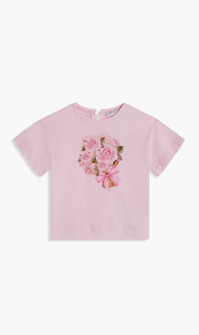 

Monnalisa Multi-color Floral Print Tshirt for Girls | The Deal Outlet