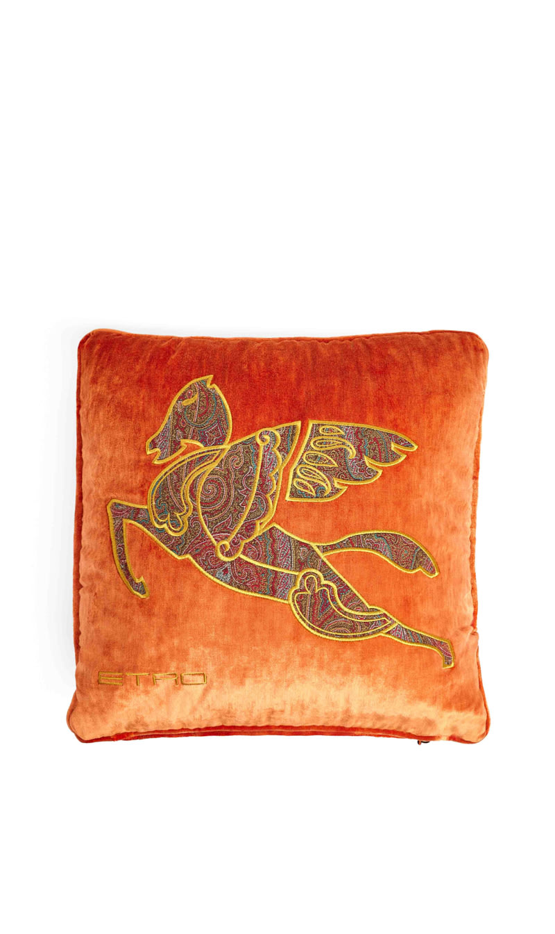 

Somerset Embroidered Cushion With Piping, Orange
