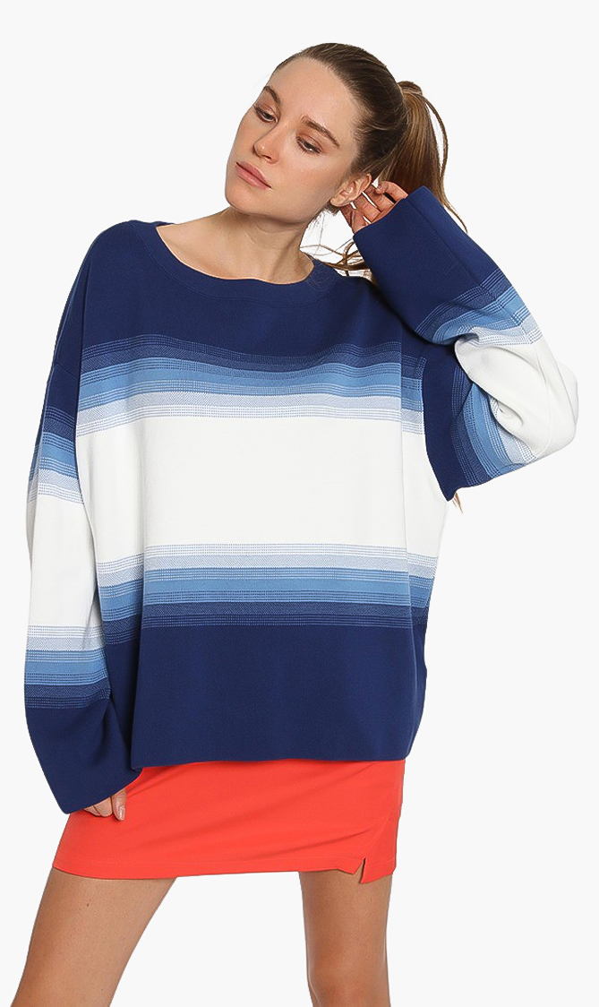 

Lacoste Organic Loose Fit Ombré-stripe Sweater