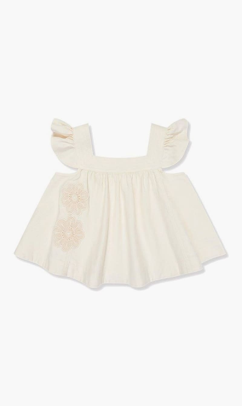 Zimmermann Beige Ruffled Dress for Girls