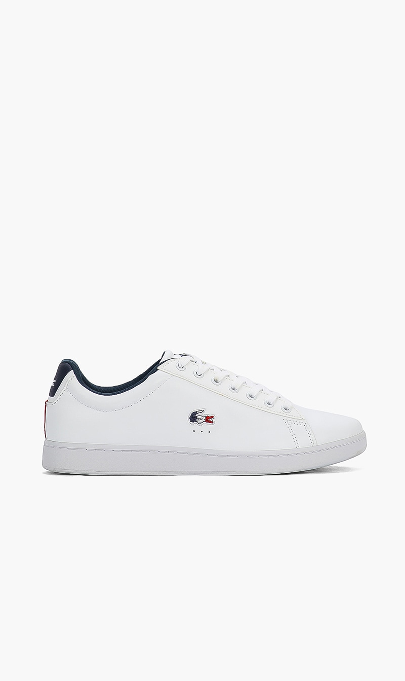 

Leather Synthetic Logo Lace Sneakers, White
