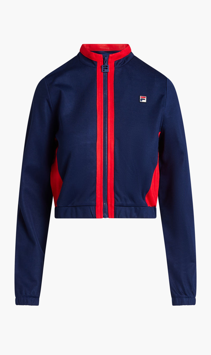 

Fila Blue Colour Block Zip Through Track Jacket for Women | The Deal Outlet