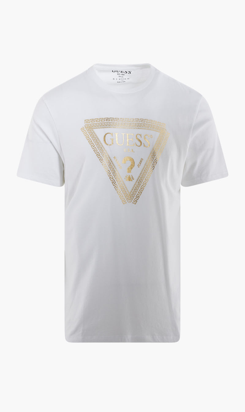 

Guess White Ss Bsc Chain Logo Tee for Men | The Deal Outlet