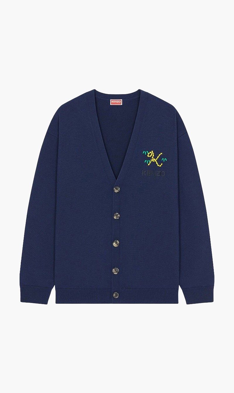 

Crest Logo Regular Cardigan, Blue