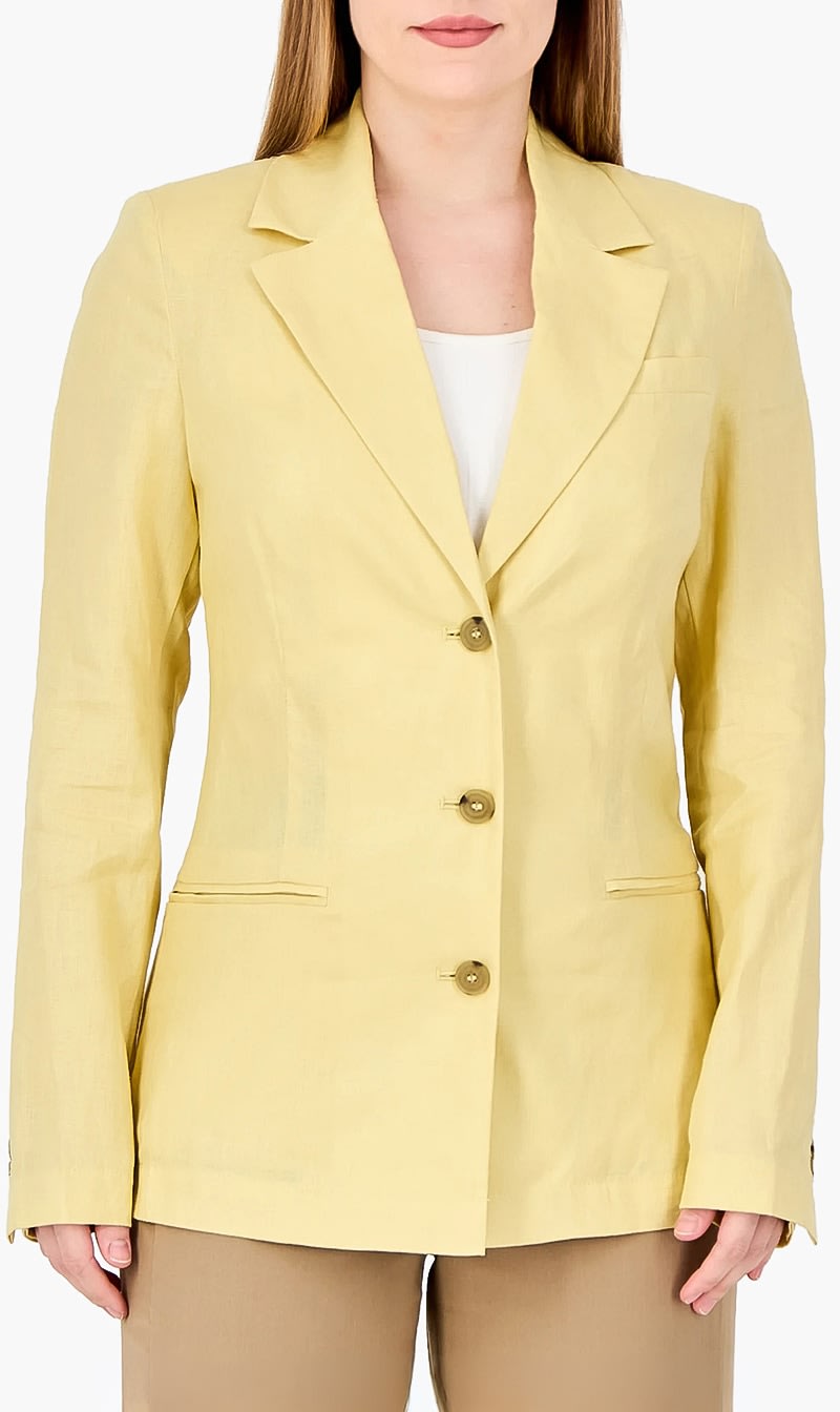 

United Colors Of Benetton Yellow Pure Linen Blazer for Women