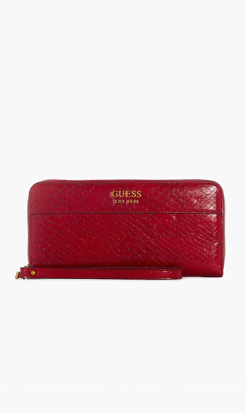 

Guess Red Katey Zip Around Wallet for Women | The Deal Outlet