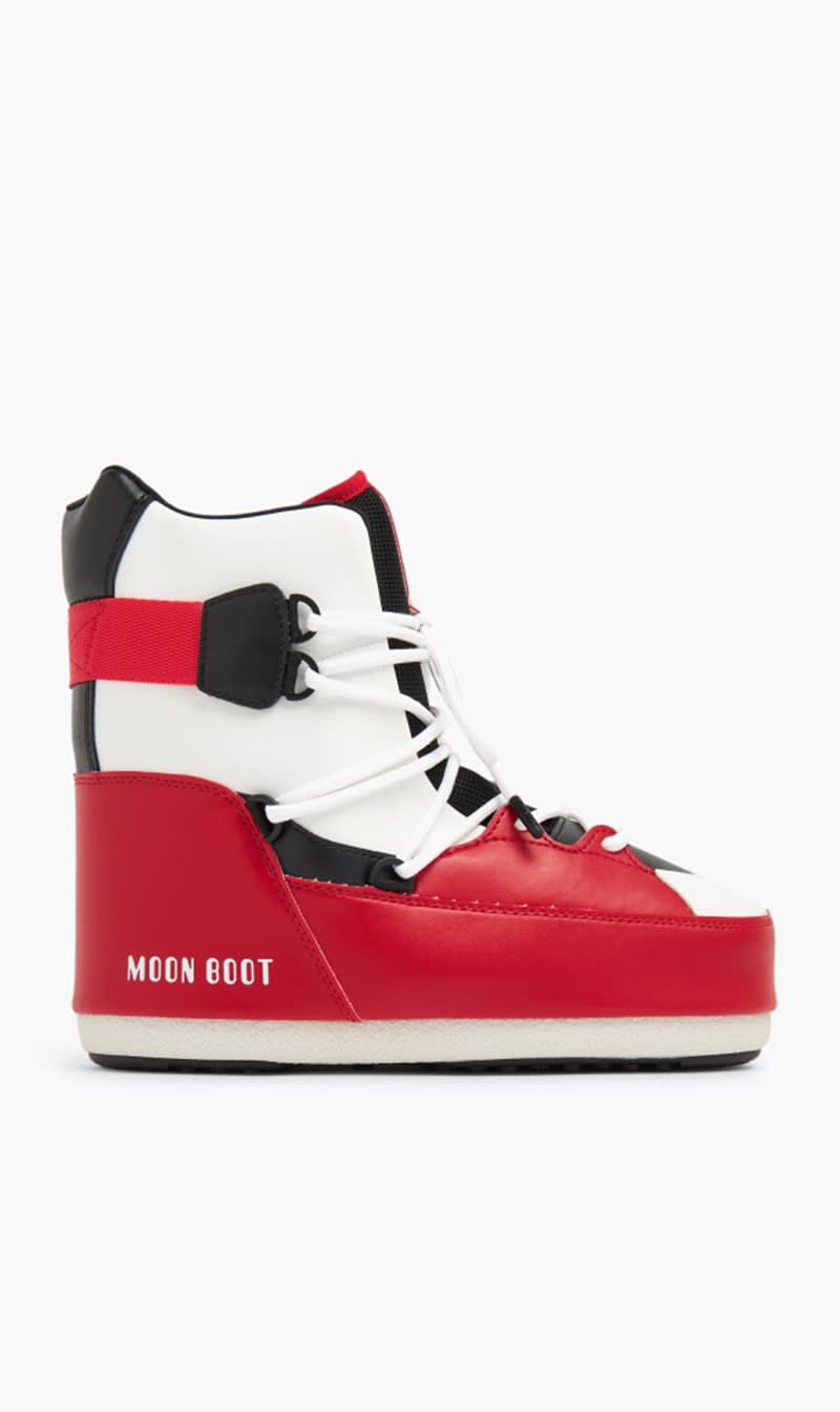 

Moon Boot Red Snowboard Sneaker Mid for Men | The Deal Outlet