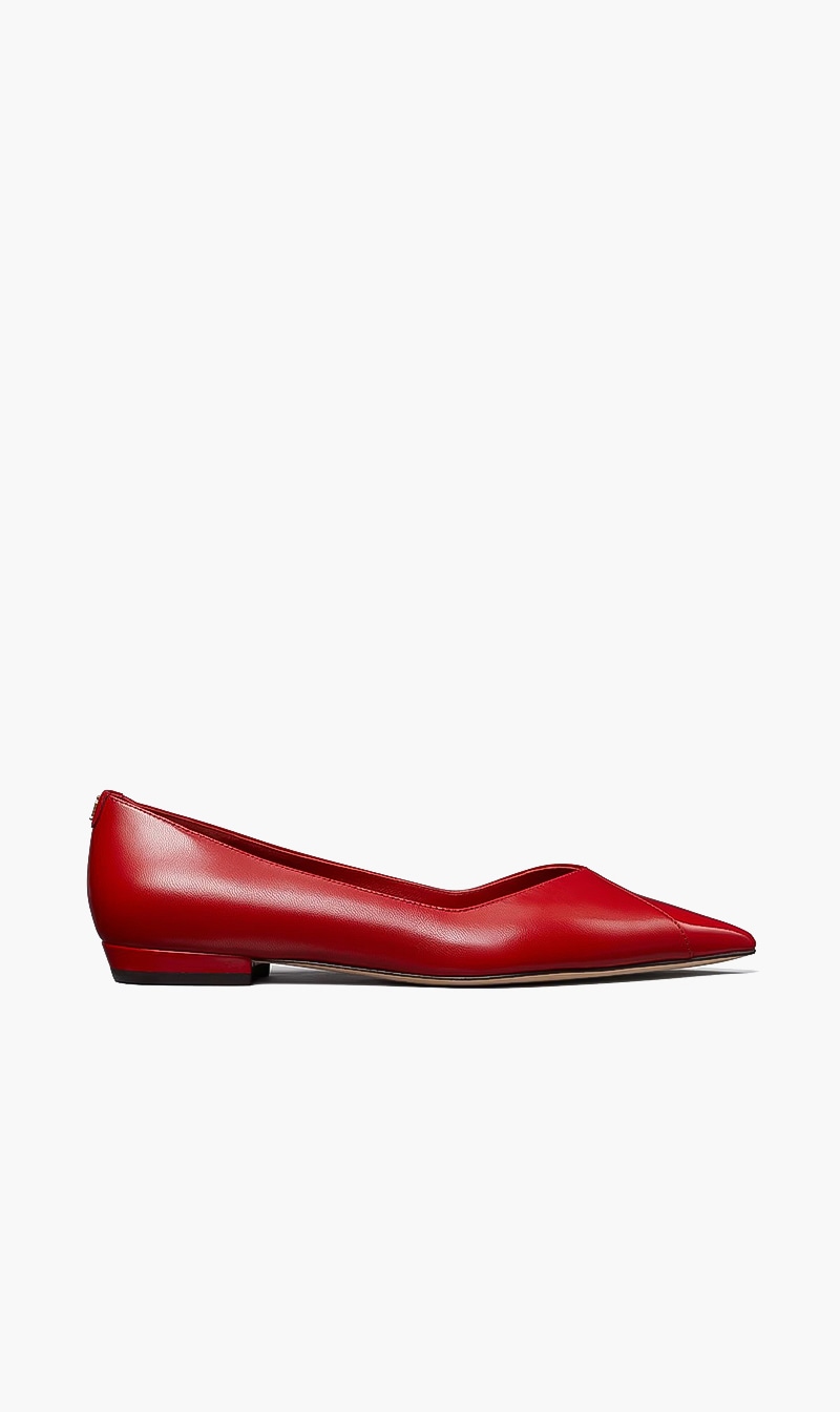 

Tory Burch Red Triangle Pointed Flats for Women | The Deal Outlet
