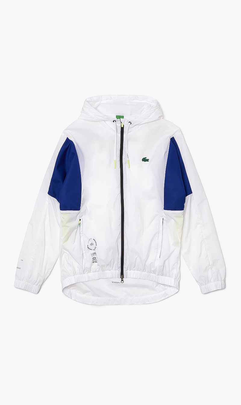 

Lacoste White Water Repellent Hooded Jacket for Men | The Deal Outlet