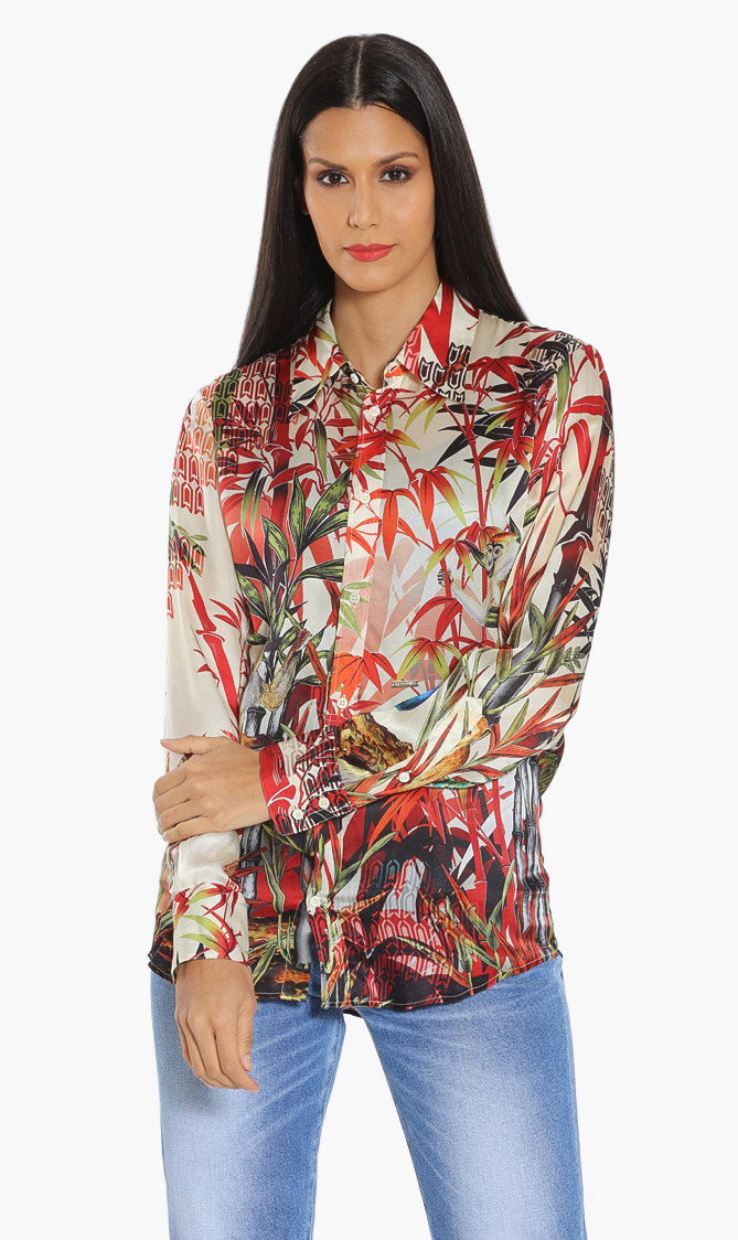 

Dsquared2 Monkey Flash Silk Boyfriend Shirt