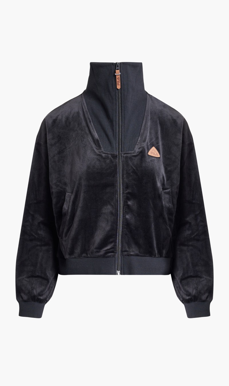 

Fila Black Apulia Velour Dropped High Neck Zip Thru for Women | The Deal Outlet