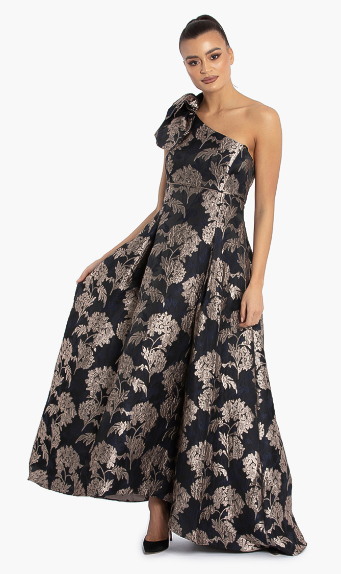 

Aidan Mattox Gown With One Shoulder Detail Dress