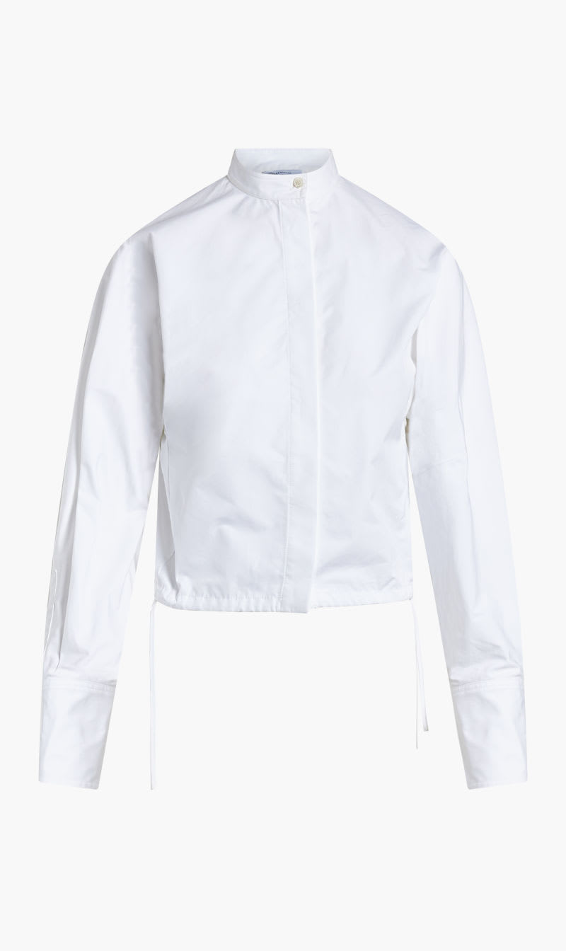 

Salvatore Ferragamo White Compact Cotton Poplin Long Sleeves Shirt for Women | The Deal Outlet