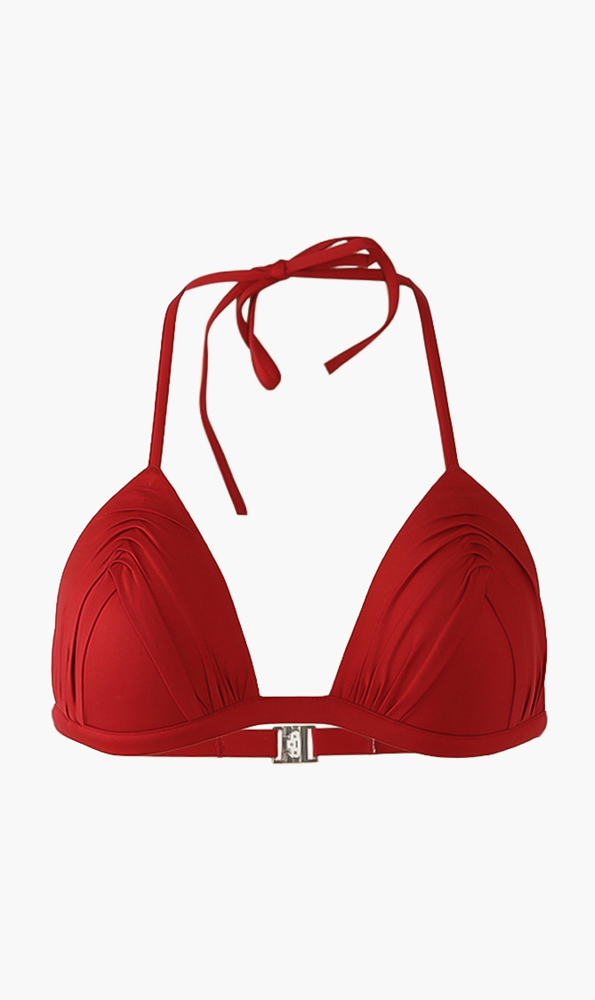 

Waves Triangle Bikini Top, Red