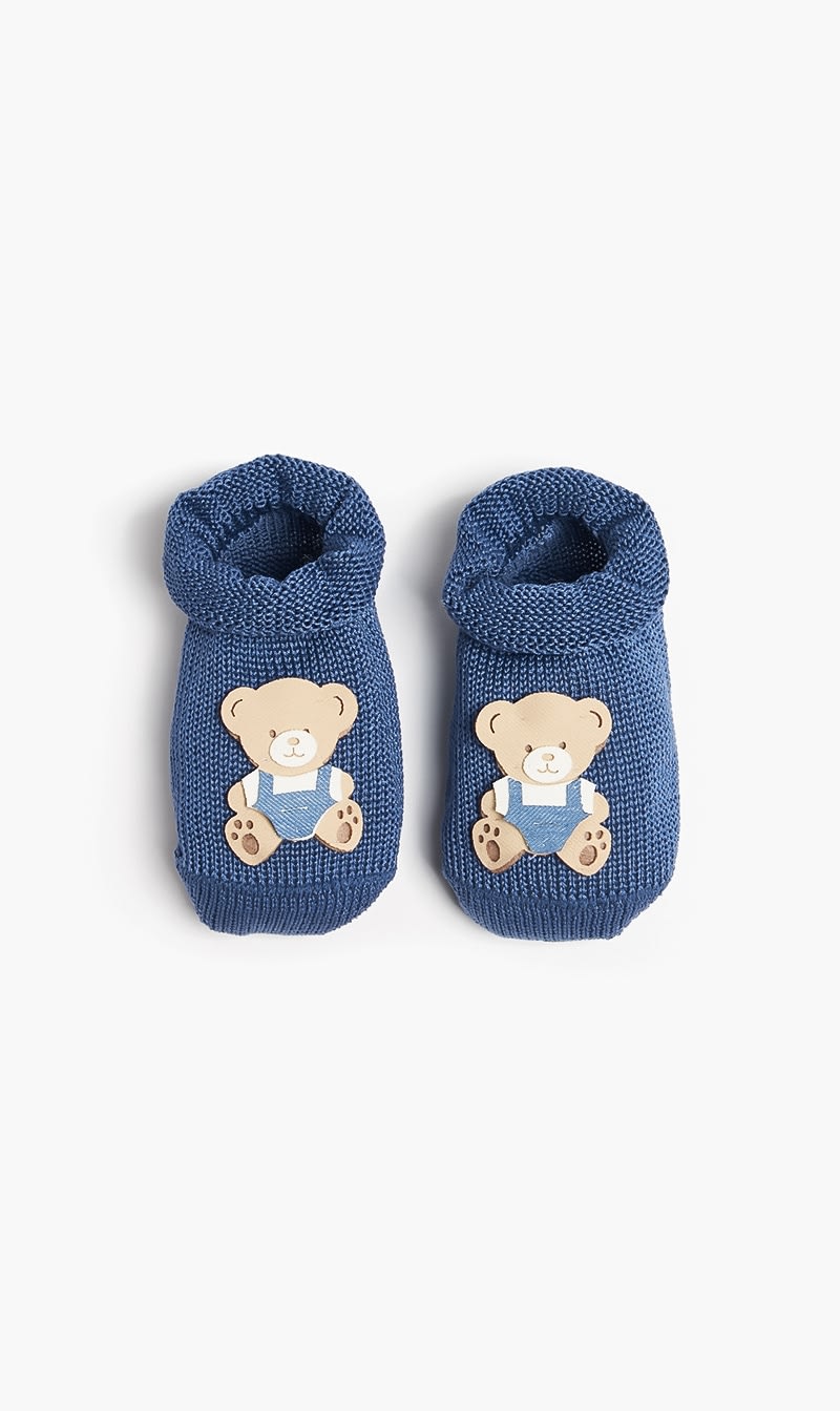 

Story Loris Blue Bear Cotton Booties for Boys | The Deal Outlet