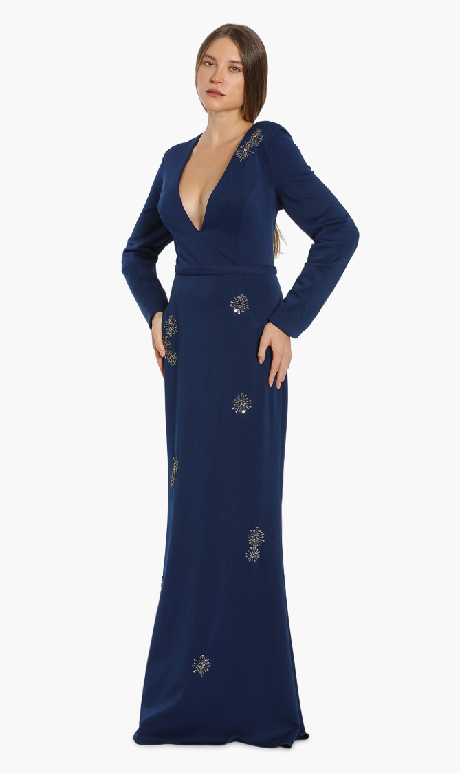 

BASIX BLACK LABEL Sequins Embellished Evening Dress