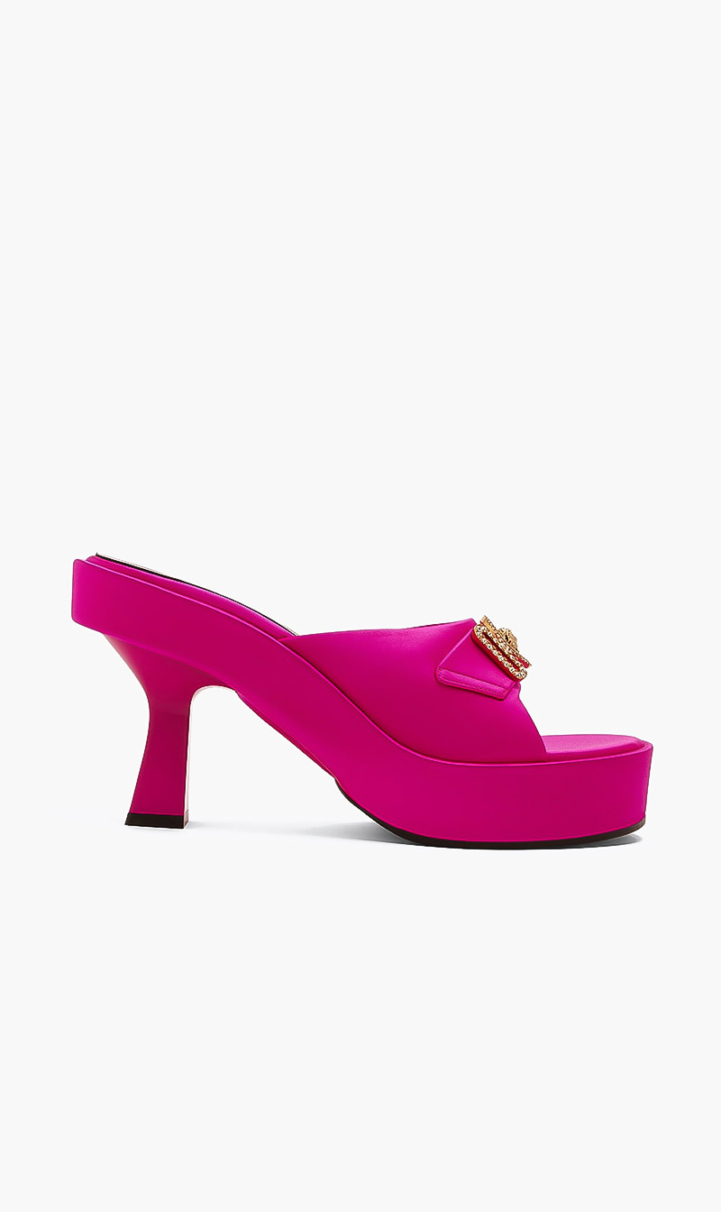 

Versace Pink Raso Strass Mules for Women | The Deal Outlet