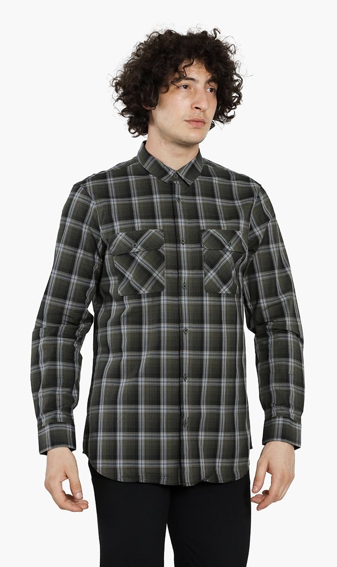 

Emporio Armani Regular Fit Checked Long Sleeves Shirt
