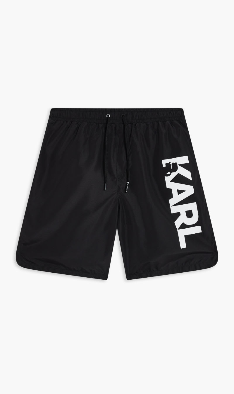 

Karl Lagerfeld Black Karl Logo Long Boardshorts for Men | The Deal Outlet