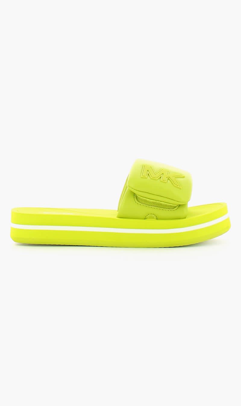 

Michael Kors Green Mk Platform Slide for Women | The Deal Outlet