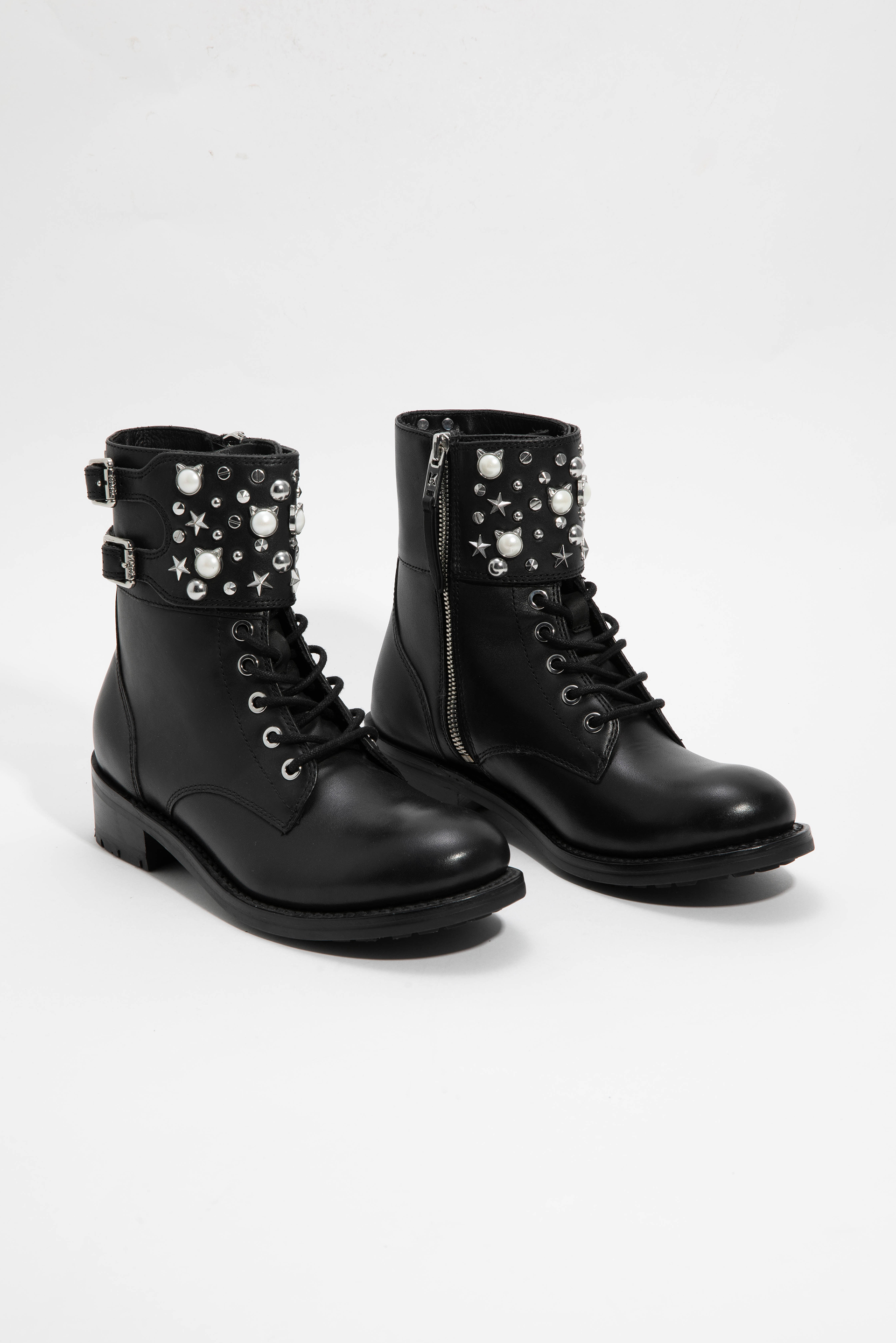 

Karl Lagerfeld Biker Celestia Strp Collar Boot
