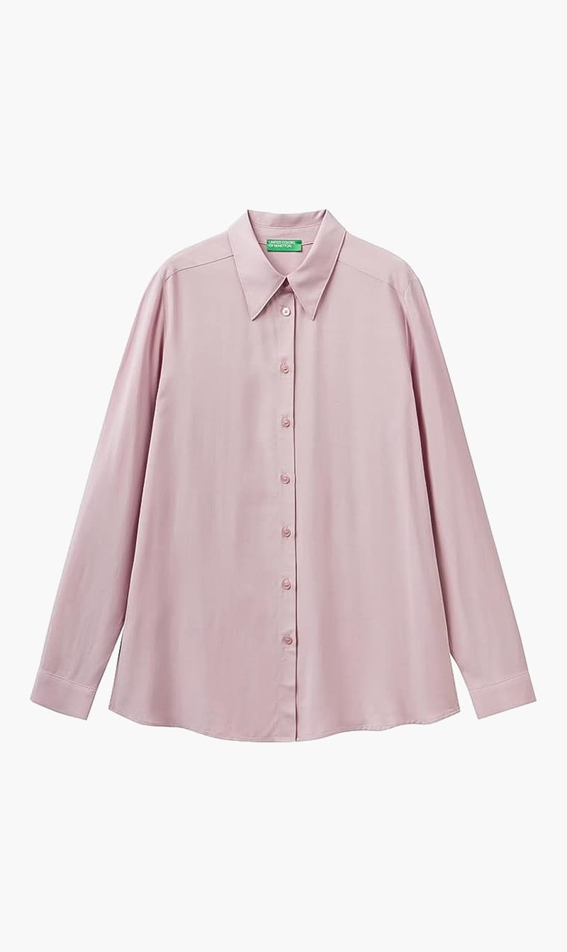 Purple United Colors Of Benetton Black Regular Fit Viscose Shirt for Women