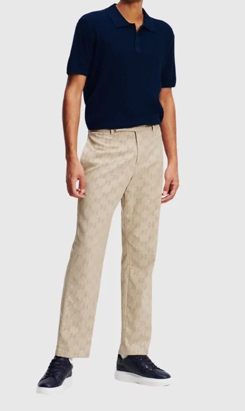

Karl Lagerfeld Beige Hun's Pick Kl Perforated Pants for Men | The Deal Outlet