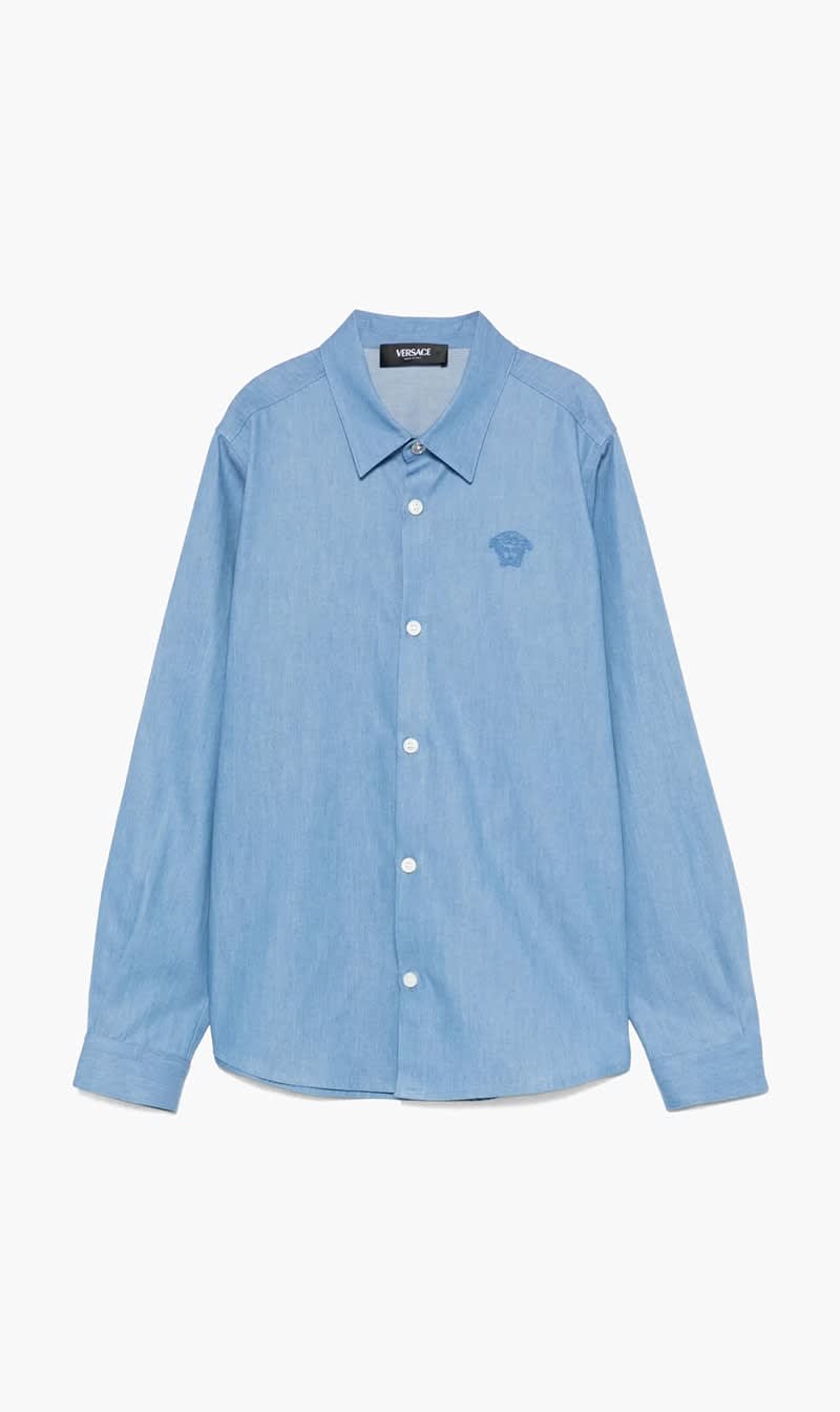 Versace Blue Medusa Head Shirt for Boys