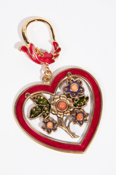 

Jay Strongwater Floral Heart Key Ring